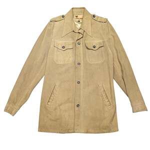 Vintage 70s Lakeland Suede Safari Peltskin Jacket Men's 42 XLong Rockabilly